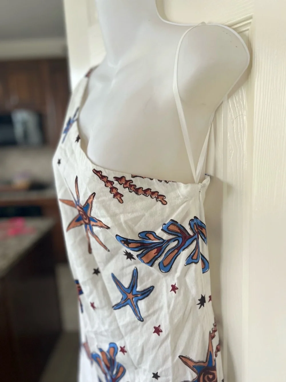 NWOT ONE-SHOULDER SEASHELL PRINT DRESS M - Picture 5 of 14